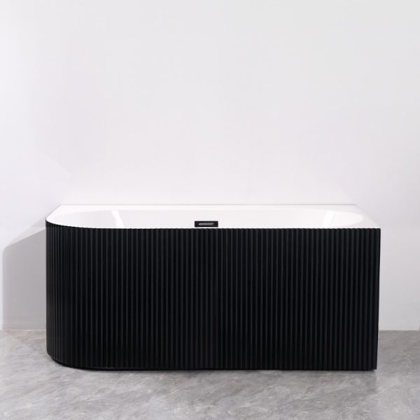 Cada freestanding neagra pe colt dreapta scoica 150x75x58