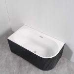 Cada freestanding neagra pe colt stanga scoica 150x75x58 - imagine 3