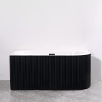 Cada freestanding neagra pe colt stanga scoica 150x75x58 - imagine 8