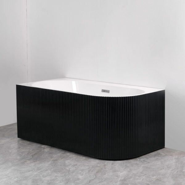 Cada freestanding neagra pe colt stanga scoica 150x75x58