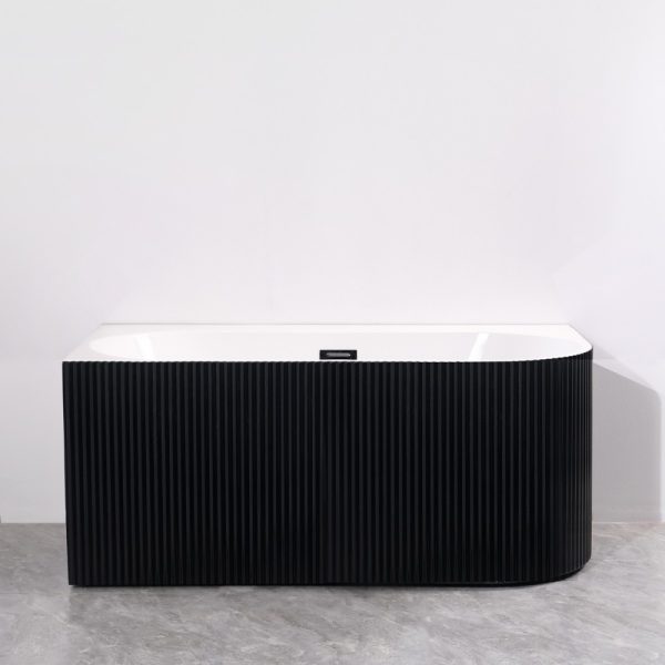 Cada freestanding neagra pe colt stanga scoica 160x75x58