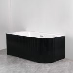 Cada freestanding neagra pe colt stanga scoica 160x75x58 - imagine 2