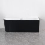 Cada freestanding negru pe colt dreapta Linea 170x75x58