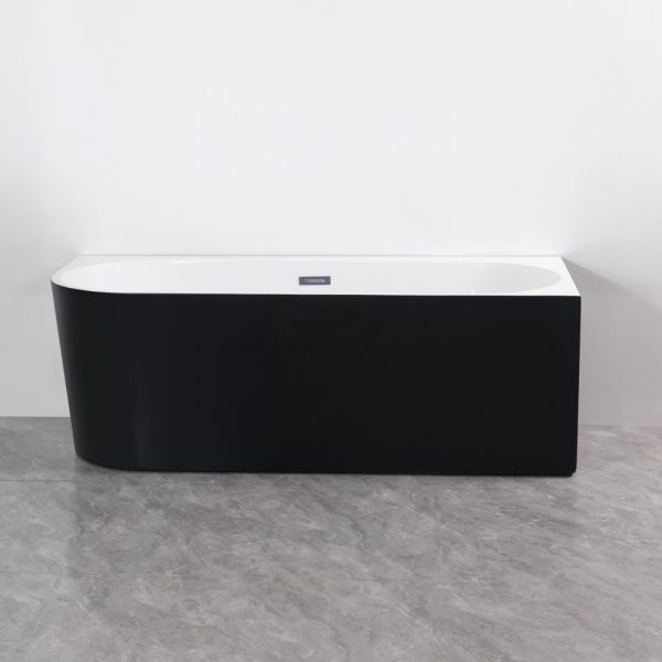 Cada freestanding negru pe colt dreapta Linea 170x75x58