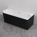 Cada freestanding negru pe colt dreapta Linea 170x75x58 - imagine 3