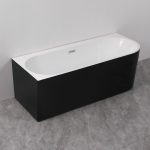 Cada freestanding negru pe colt stanga Linea 170x75x58 - imagine 3