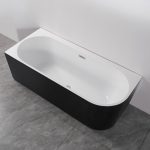 Cada freestanding negru pe colt stanga Linea 170x75x58 - imagine 4