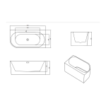 Cada freestanding pe colt dreapta Linea 150x75x58 - imagine 4