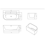 Cada freestanding pe colt dreapta Linea 160x75x58 - imagine 4