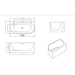 Cada freestanding pe colt stanga Linea 150x75x58 - imagine 4