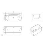 Cada freestanding pe colt stanga Linea 160x75x58 - imagine 4