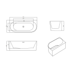 Cada freestanding pe colt stanga Linea 170x75x58 - imagine 4