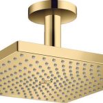 CAP DUS RAINDANCE  E 300 AIR 1 JET, 300X300 MM, CU PRINDERE IN TAVAN CU BRAT 100MM, POLISHED GOLD OPTIC