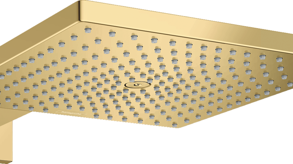 CAP DUS RAINDANCE E 300 AIR 1 JET, 300X300MM, CU PRINDERE PE PERETE CU BRAT 390MM, POLISHED GOLD OPTIC