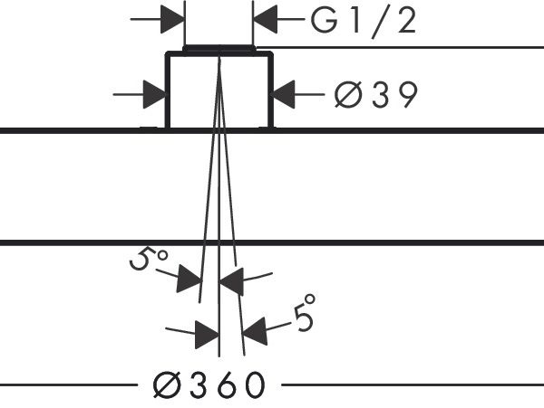 CAP DUS RAINFINITY 360 1 JET, CU PRINDERE PE TAVAN, BRUSHED BRONZE