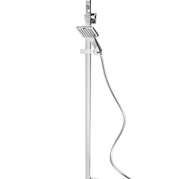 COLOANA DUS ORIGO, CU BATERIE CADA/DUS, BARA DUS REGLABILA, CAP DE DUS FIX PATRAT, PARA SI FURTUN DE DUS, CROM