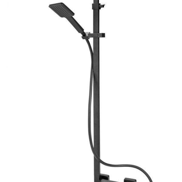 COLOANA DUS ORIGO, CU BATERIE CADA/DUS, BARA DUS REGLABILA, CAP DE DUS FIX PATRAT, PARA SI FURTUN DE DUS, NEGRU