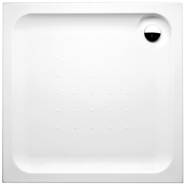 CUVA DUS ACRYL ESFERA PATRATA  ALB 100X100X8 CM, ANTISLIP