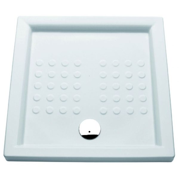 CUVA DUS CERAMICA PATRATA ATLAS 900X900X80 ALB FARA SIFON