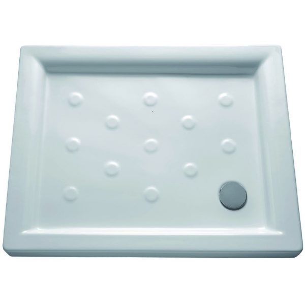 CUVA DUS CERAMICA RECTANGULARA ATLAS 900X720X80 ALB FARA SIFON