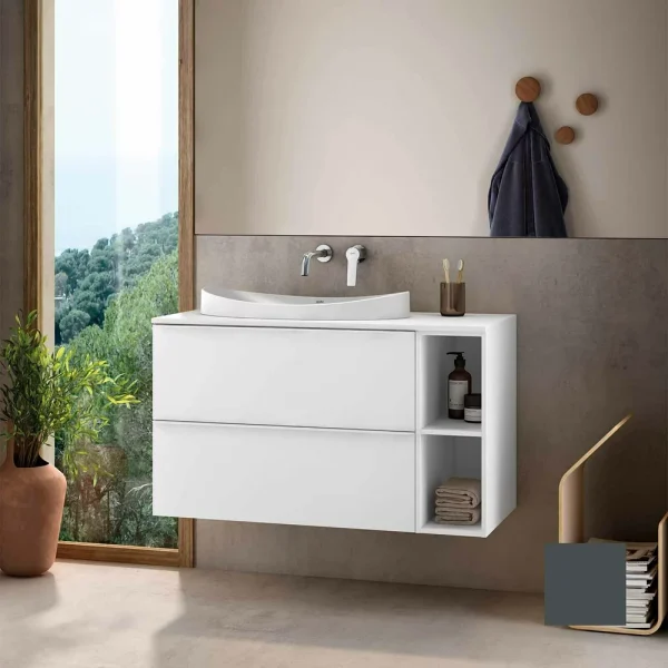 DULAP SHONA 80X56X45.2 CM PENTRU LAVOAR, DOUA SERTARE, GALET MAT