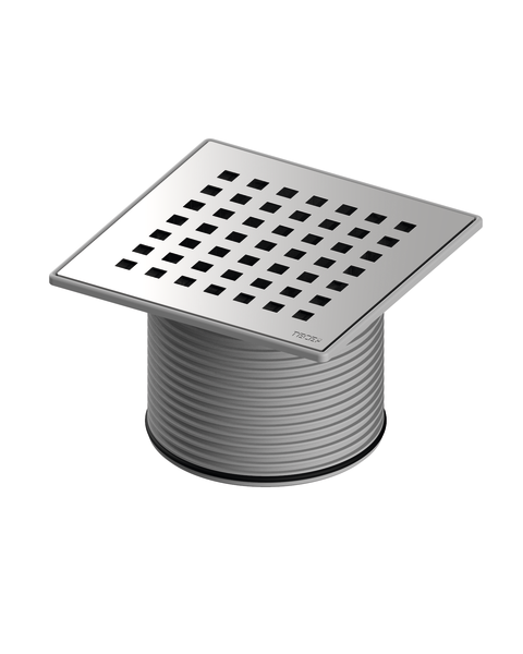 INALTATOR TECEdrainpointS CU RAMA DIN INOX, CU GRILA QUADRATUM DIN INOX MASIV, 150X150 MM