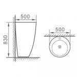 Lavoar freestanding rotund WK-8001 - imagine 3