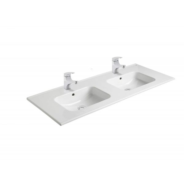 LAVOAR DUBLU SMILE 121 X 46 X 1,5 CM ALB