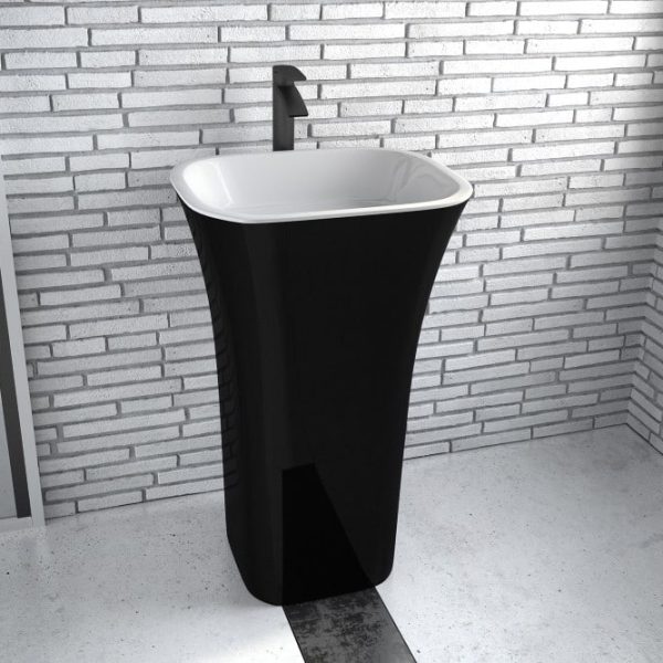 LAVOAR FREESTANDING ASSOS 40X50X85, BLACK&WHITE