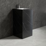 Lavoar freestanding negru compozit ceramic 430x430x840