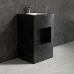 Lavoar freestanding negru compozit ceramic 510x450x840