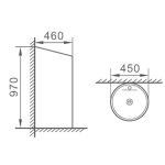 Lavoar freestanding negru rotund 450x450 - imagine 2