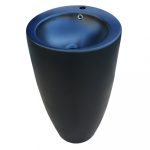 Lavoar freestanding  rotund, negru mat - imagine 2