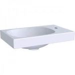 LAVOAR GEBERIT ACANTO 40X25 ASIMETRIC, ORIFICIU BATERIE PE DREAPTA, FARA PREAPLIN