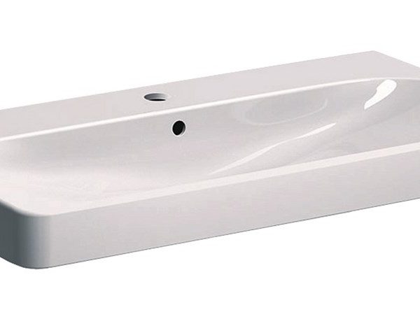 LAVOAR GEBERIT SMYLE SQUARE 90X48 CU ORIFICIU BATERIE SI PREPLIN