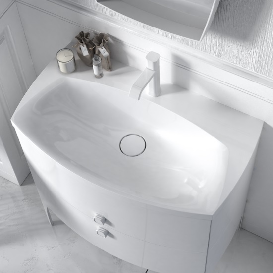 LAVOAR LOUIS 62X48, MARMURA COMPOZITA, ALB MAT