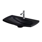 LAVOAR LOUIS 82X48, MARMURA COMPOZITA, NEGRU MAT