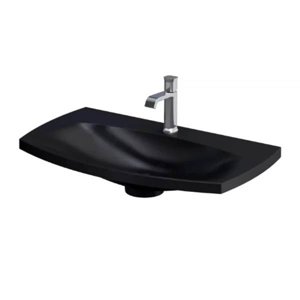 LAVOAR LOUIS 82X48, MARMURA COMPOZITA, NEGRU MAT