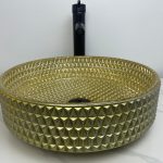 Lavoar sticla auriu pe blat 40x40 - imagine 2