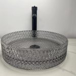 Lavoar sticla transparent pe blat 40x40