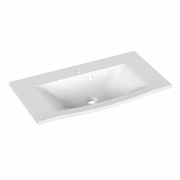 LAVOAR WAVE 80 CM, MARMURA COMPOZITA, ALB NOU