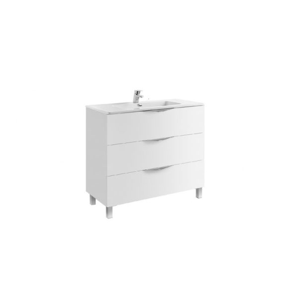 MOBILIER AGATA 99.7X45.3 ALB, 3 SERTARE + LAVOAR EMMA