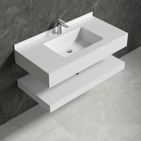 Mobilier baie compozit ceramic alb 1000x500x150