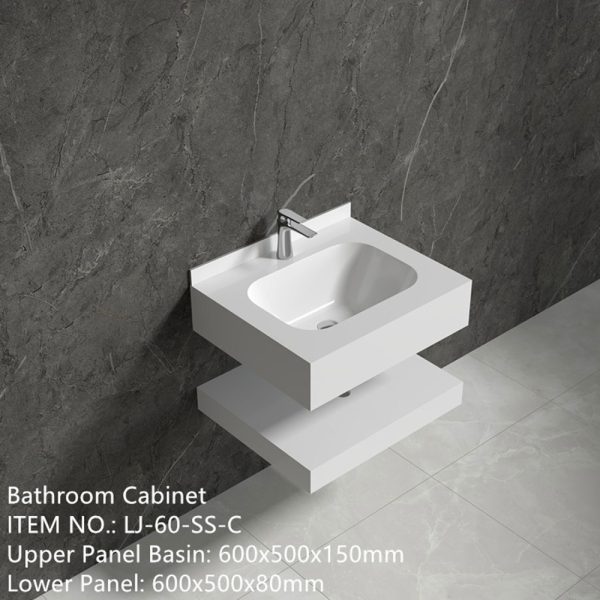 Mobilier baie compozit ceramic alb 600x500x150