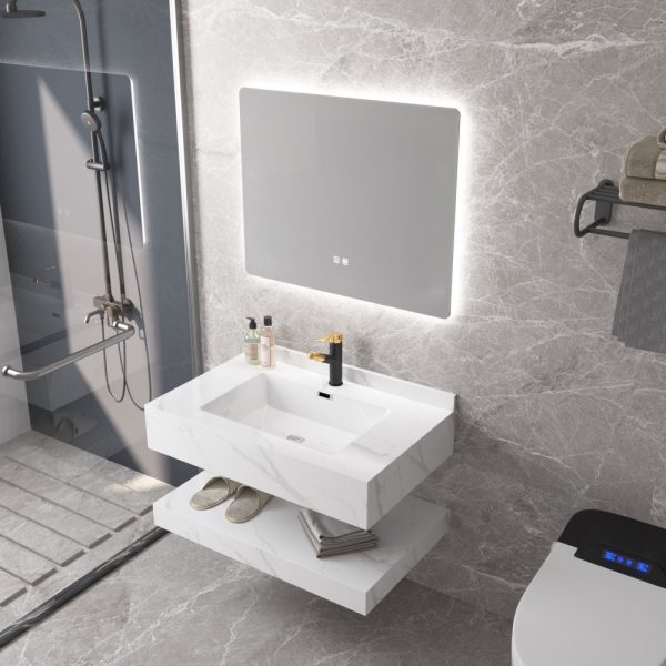 Mobilier baie compozit ceramic alb fulger 800x500x150