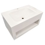 Mobilier baie compozit ceramic alb mat 80x50x42