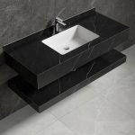 Mobilier baie compozit ceramic negru 1200x500x150 - imagine 2