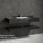 Mobilier baie compozit ceramic negru 1200x500x150