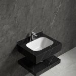 Mobilier baie compozit ceramic negru 600x500x150 - imagine 2