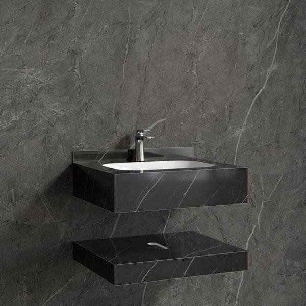 Mobilier baie compozit ceramic negru 600x500x150